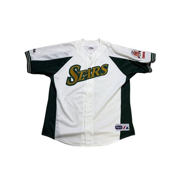 vintage Dallas Stars 99 Stanley Cup Champions BASEBALL jersey Majestic XL green - Picture 1 of 10